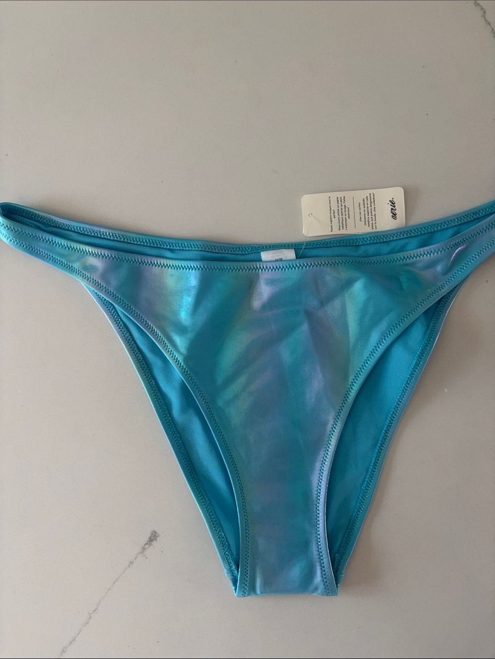 aerie Shimmery Aqua Blue Bikini Bottoms